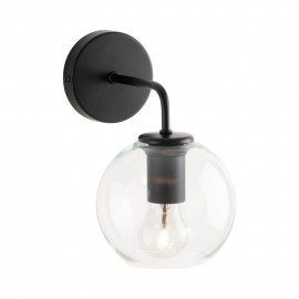 Mercator-Sylvia Clear Glass Shade Wall Lamp - Brushed Brass & Matt Black